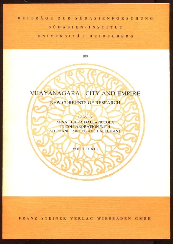 Item #10320 Vijayanagara--City and Empire: New Currents of Research (2 Vols.).