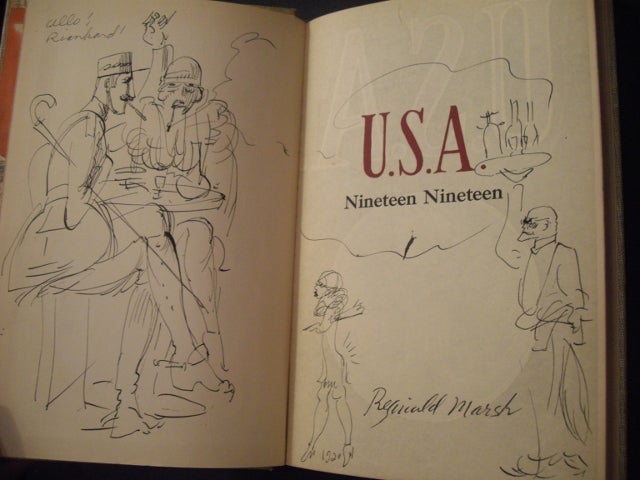 Item #10341 Nineteen Nineteen (With an Original 2 Pg. Ink Drawing by Reginald Marsh). John Dos Passos.