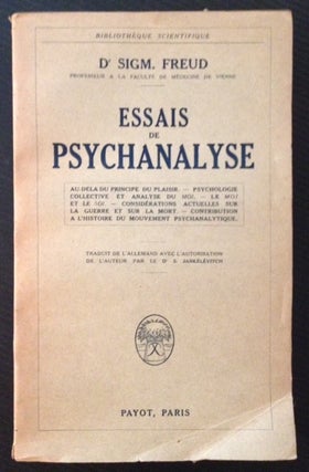 Item #11805 Essais de Psychanalyse. Dr. Sigmund Freud