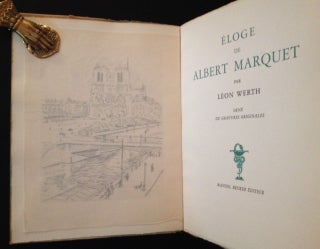 Item #12288 Eloge de Albert Marquet. Leon Werth