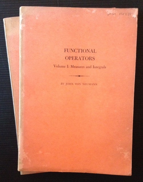 Item #12736 Functional Operators (2 Vols.). John Von Neumann.