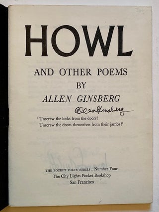 Howl and Other Poems (SIGNED BY 5 OF THE BOOK'S PRINCIPAL FIGURES)
