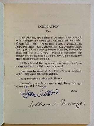 Howl and Other Poems (SIGNED BY 5 OF THE BOOK'S PRINCIPAL FIGURES)