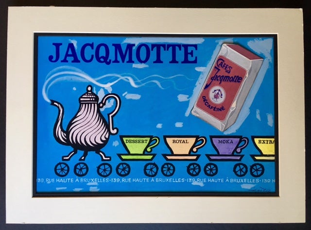Item #13703 Handpainted Belgian Coffee Advertisement (Jacqmotte Cafes).