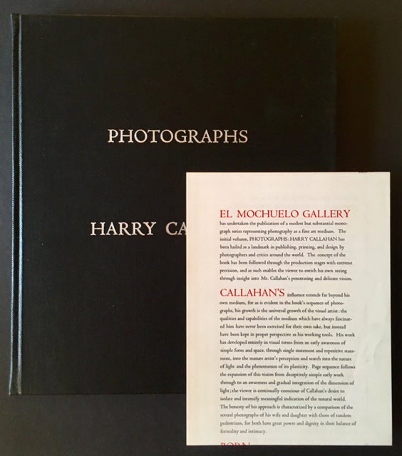 Item #14602 Harry Callahan Photographs (With Publisher's Original Prospectus). Harry Callahan.