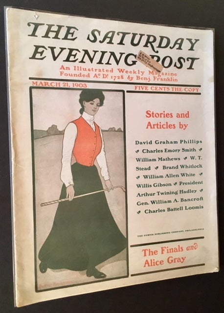 Item #15097 The Saturday Evening Post -March 21st, 1903 (Alice Gray --Woman Golfer-- on the Cover).