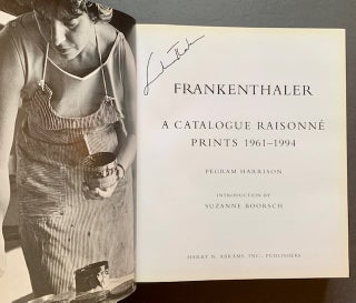 Item #15471 Frankenthaler: A Catalogue Raisonne--Prints 1961-1994. Pegram Harrison