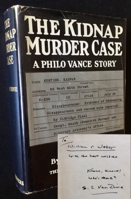 Item #16208 The Kidnap Murder Case: A Philo Vance Story. S S. Van Dine.