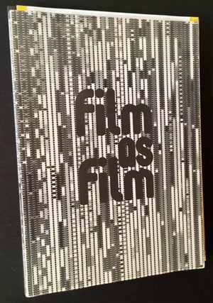 Item #16239 Film as Film: Formal Experiment in Film 1910-1975 (With the Publisher's Promotional 8...