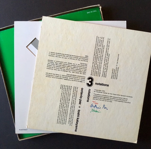 Item #16567 3 Notations/3 Rotations (The Signed/Limited Edition). Octavio Paz + Toshi Katayama.