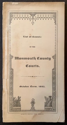 Item #18448 List of Causes in the Monmouth County Courts (October Term, 1885