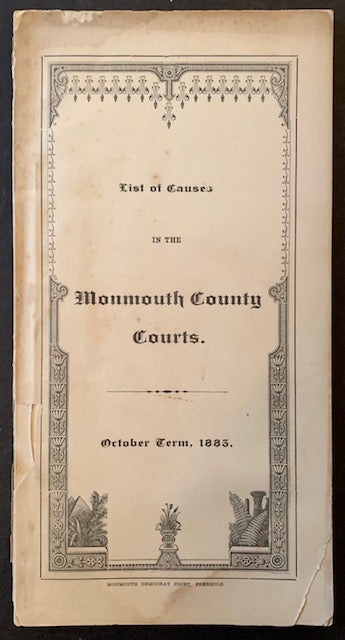 Item #18448 List of Causes in the Monmouth County Courts (October Term, 1885)