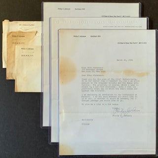 Item #18467 (3) Philip Johnson Letters from 1956. Philip Johnson