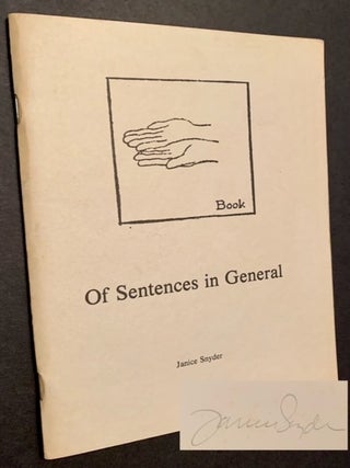Item #18751 Of Sentences in General. Janice Snyder