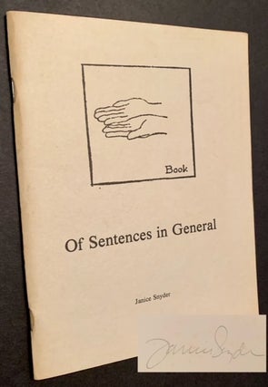 Item #18751 Of Sentences in General. Janice Snyder