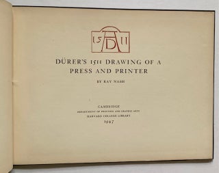 Durer's 1511 Drawing of a Press and Printer