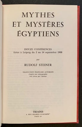 Mythes et Mysteres Egyptiens (Douze Conferences Faites a Leipzig du 2 au 14 Septembre 1908)