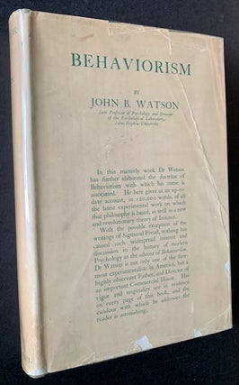 Item #18994 Behaviorism (In Dustjacket). John B. Watson