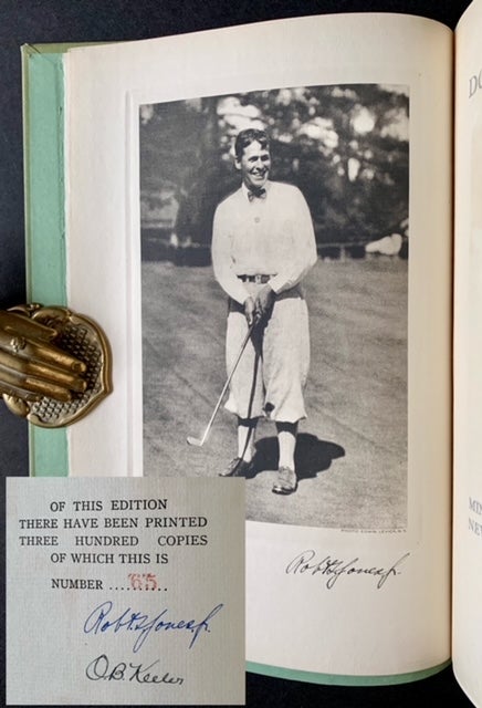 Item #19173 Down the Fairway: The Golf Life and Play of Robert T. Jones, Jr. (The Signed/Limited Edition -- In the Publisher's Original Slipcase). Robert T. Jones Jr., O B. Keeler.