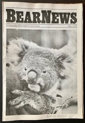 Item #19738 Bear News: A Disposable Monument by Les Levine. Les Levine