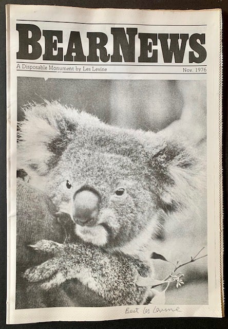 Item #19738 Bear News: A Disposable Monument by Les Levine. Les Levine.