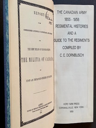 Item #20383 The Canadian Army 1855-1958: Regimental Histories and a Guide to the Regiments. C E....