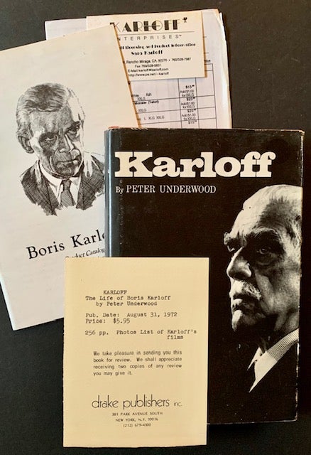 Item #21090 Karloff: The Life of Boris Karloff (Review Copy -- With Ephemera). Peter Underwood.