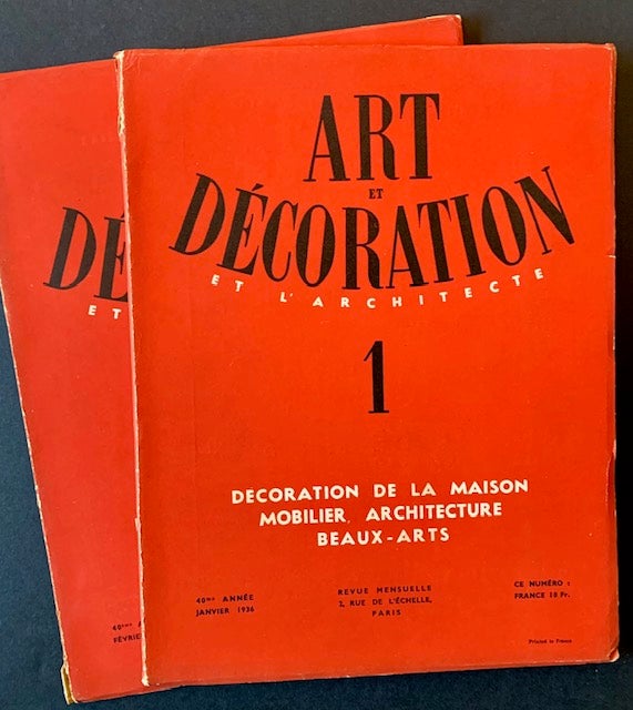 Item #21430 Art et Decoration et L'Architecte: Decoration de la Maison Mobilier, Architecture Beaux-Arts (The 1936 First 2 Isues)