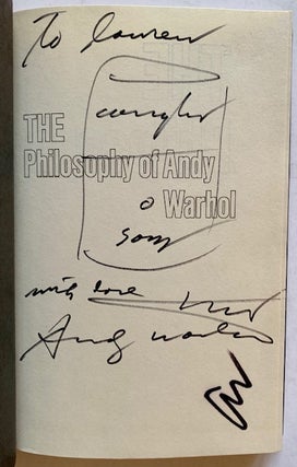 The Philosophy of Andy Warhol (From A to B and Back Again) -- Titled Soup Can Drawing, Signed Twice