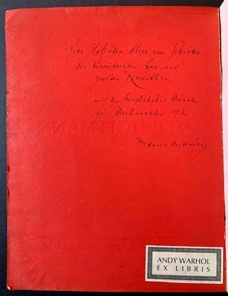 Josef Hoffmann Festschrift: Zum Sechzigsten Geburtstage ("For His 60th Birthday") -- 15. Dezember 1930 (Andy Warhol's Copy)