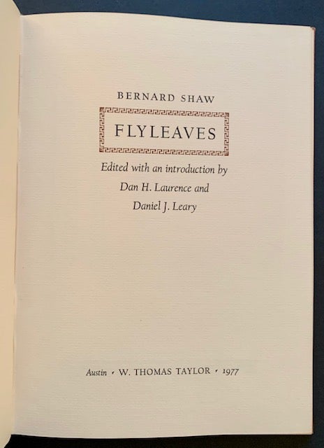 Item #21601 Flyleaves. Bernard Shaw.