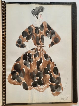 An Archive Showcasing the Work of New York Fashion Designer Geoffrey Beene (Including 2 Photo Albums and a Portfolio of Original Watercolor Sketches)