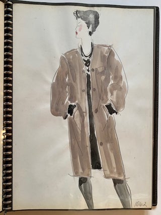 An Archive Showcasing the Work of New York Fashion Designer Geoffrey Beene (Including 2 Photo Albums and a Portfolio of Original Watercolor Sketches)