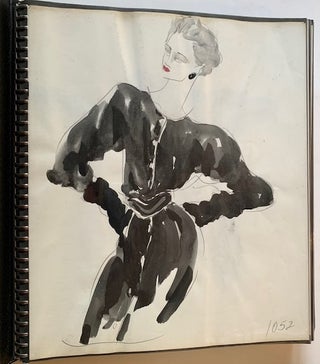 An Archive Showcasing the Work of New York Fashion Designer Geoffrey Beene (Including 2 Photo Albums and a Portfolio of Original Watercolor Sketches)