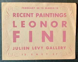 Item #22634 Recent Paintings: Leonor Fini (The Announcement Card and Catalogue). Leonor Fini