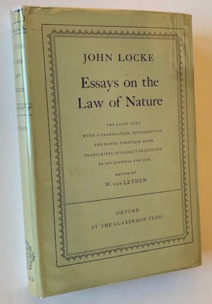 Item #22853 Essays on the Law of Nature. John Locke