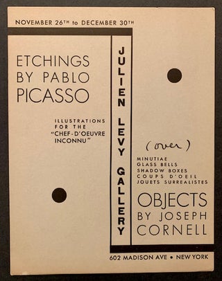 Item #22928 Etchings by Pablo Picasso / Objects by Joseph Cornell. Pablo Picasso/Joseph Cornell