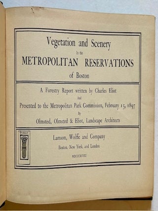 Vegetation and Scenery in the Metropolitan Reservations of Boston