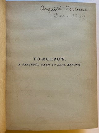 To-Morrow: A Peaceful Path to Real Reform