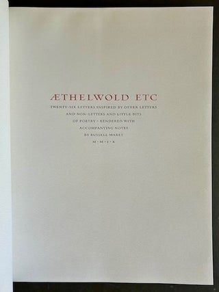 AETHELWOLD ETC: Twenty-Six Letters Inspired by Other Letters and Non-Letters and Little Bits of Poetry