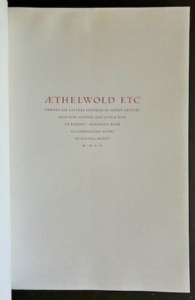 AETHELWOLD ETC: Twenty-Six Letters Inspired by Other Letters and Non-Letters and Little Bits of Poetry