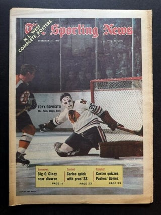 The Sporting News: February 21st, 1970 (Tony Esposito Cover, "Tony Esposito -- The Puck...