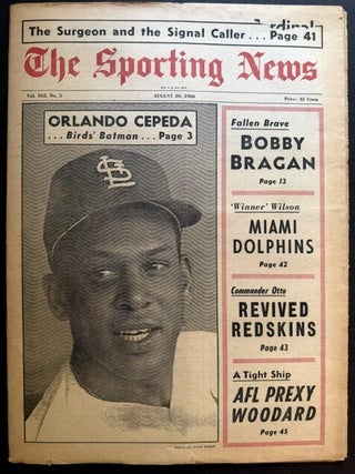 The Sporting News: August 20th, 1966 (Orlando Cepeda cover, "Orlando Cepeda -- Birds'...