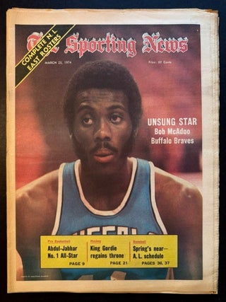 The Sporting News: March 23rd, 1974 (Bob McAdoo cover, "Unsung Star -- Bob McAdoo, Buffalo...