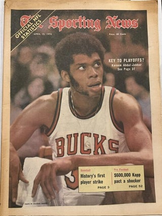 Item #25913 The Sporting News: April 15th, 1972 (Kareem Abdul-Jabbar cover, "Key to...