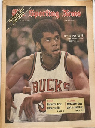 Item #25913 The Sporting News: April 15th, 1972 (Kareem Abdul-Jabbar cover, "Key to...