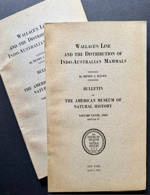 Item #26023 Wallace's Line and the Distribution of Indo-Australian Mammals. Henry C. Raven.