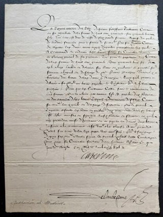 Royal Document Signed by Catherine de Medici (1547-1589), Queen of France and Mother of Three...
