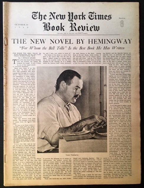 Item #3416 The New York Times Book Review--October 20th, 1940.
