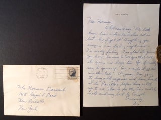 2 Early, Handwritten Neil Simon Letters Signed